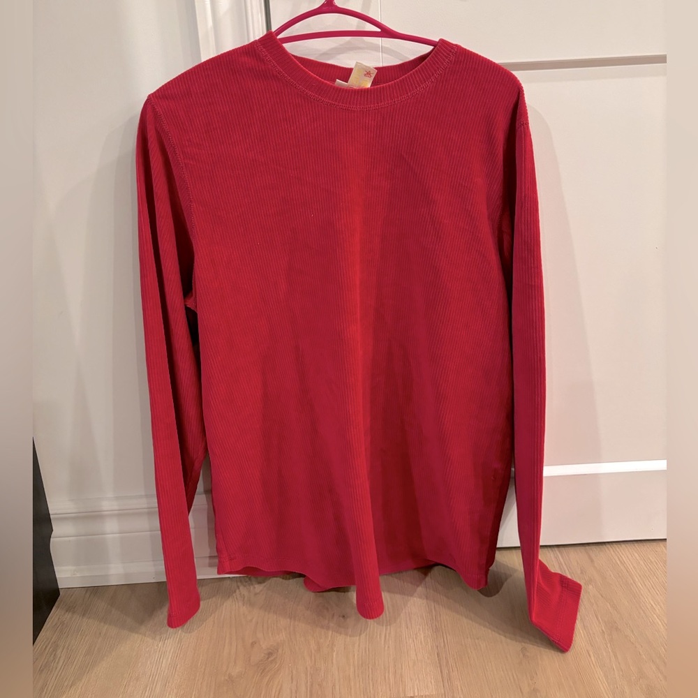 Ladies Size Large Vintage Red Long Sleeve Shirt - Perfect Condition